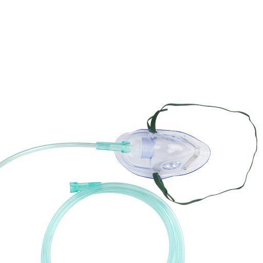 O2 Medium-Concentration Elongated Mask w/ 7' (2.1 m) tub, Pediatric/Universal Connector, 50/cs | Quantity - 1x CS
