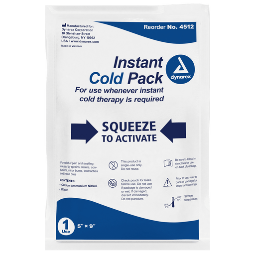 Perineal Instant Cold Pack w/ Self Adhesive Strip, 4 1/2" x 12", 24/cs | Quantity - 1x CS