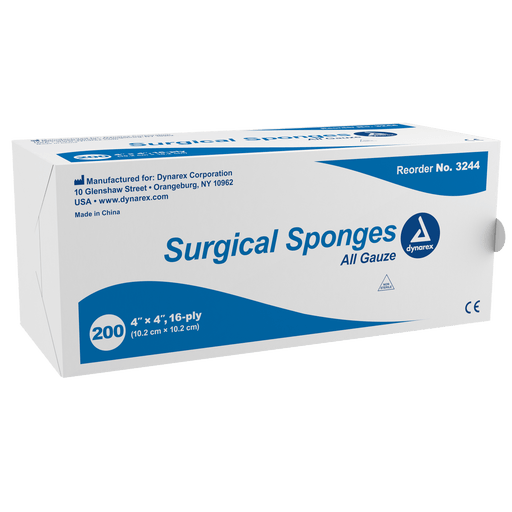 Surgical Gauze Sponge - Sterile, X-Ray Detectable, 4" x 4", 128/10/cs | Quantity - 1x CS