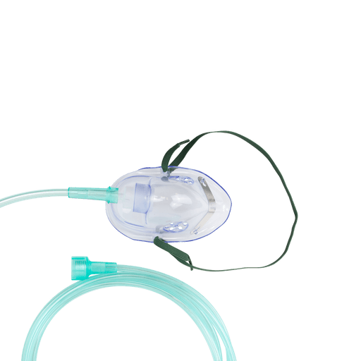 O2 Medium-Concentration Elongated Mask w/ 7' (2.1 m) tub, Pediatric/Universal Connector, 50/cs | Quantity - 1x CS