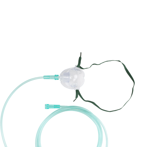 O2 Medium-Concentration Elongated Mask w/ 7' (2.1 m) tub, Pediatric/Universal Connector, 50/cs | Quantity - 1x CS