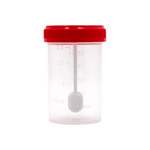 Stool Specimen Container with Spoon, Sterile, 60ml, 400/cs | Quantity - 1x CS