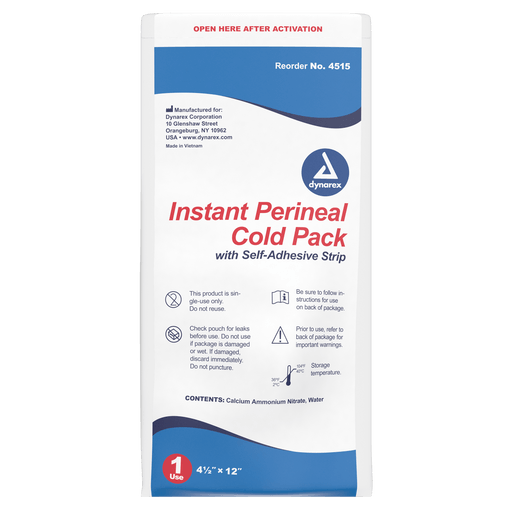 Perineal Instant Cold Pack w/ Self Adhesive Strip, 4 1/2" x 12", 24/cs | Quantity - 1x CS