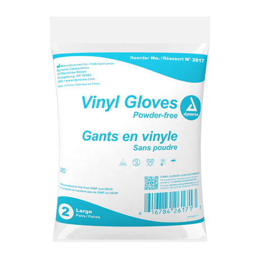 Vinyl Exam Gloves In A Bag, Large, Powder-Free, Clear, 500/2pr/cs | Quantity - 1x CS