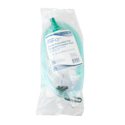 Venturi Adjustable Dial Elongated Mask w/ 7' (2.1 m) tubing, Pediatric, Standard Connector, 50/cs | Quantity - 1x CS