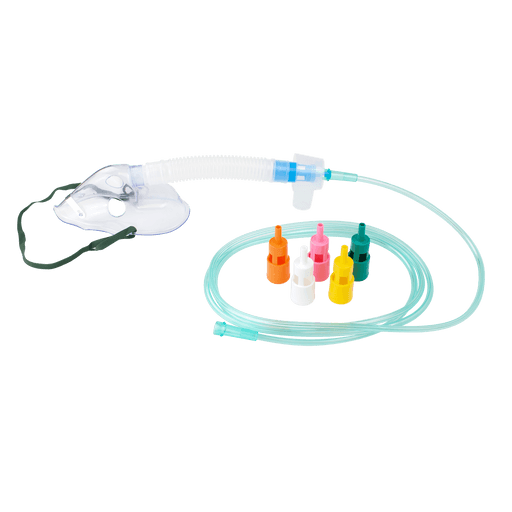 Venturi Adjustable Dial Elongated Mask w/ 7' (2.1 m) tubing, Pediatric, Standard Connector, 50/cs | Quantity - 1x CS