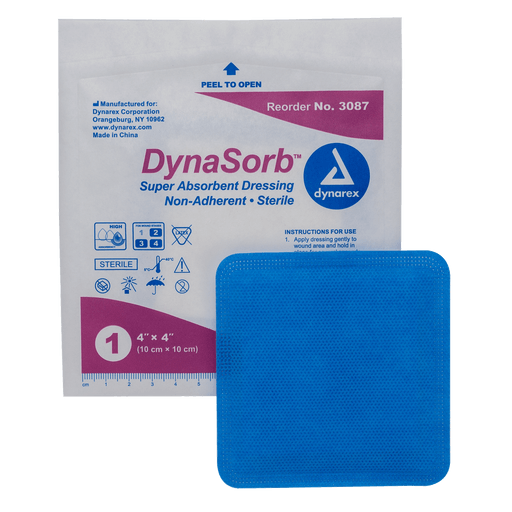 DynaSorb - Super Absorbent Dressing, Self-Adherent, 6" x 6", 12/10/cs | Quantity - 1x CS