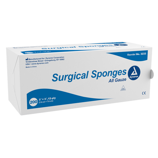 Surgical Gauze Sponge - Sterile, X-Ray Detectable, 4" x 4", 128/10/cs | Quantity - 1x CS