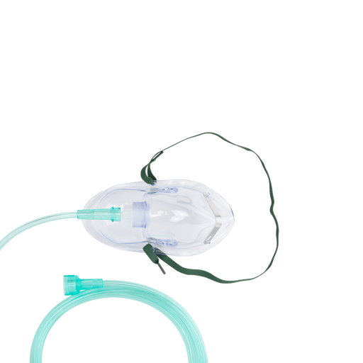 O2 Medium-Concentration Elongated Mask w/ 7' (2.1 m) tub, Pediatric/Universal Connector, 50/cs | Quantity - 1x CS