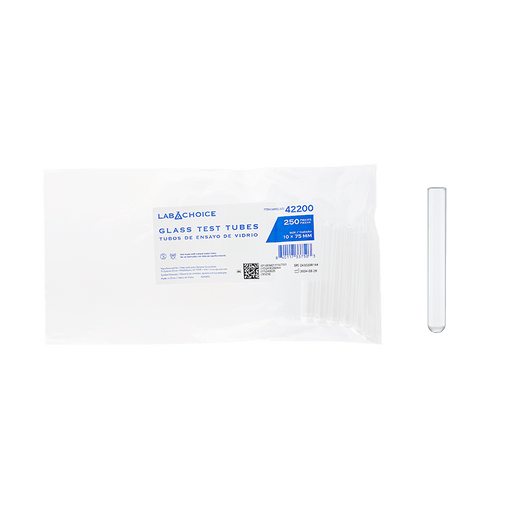 Glass Test Tubes, 10x75mm, 8/250/cs | Quantity - 1x CS