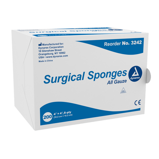 Surgical Gauze Sponge - Sterile, X-Ray Detectable, 4" x 4", 128/10/cs | Quantity - 1x CS