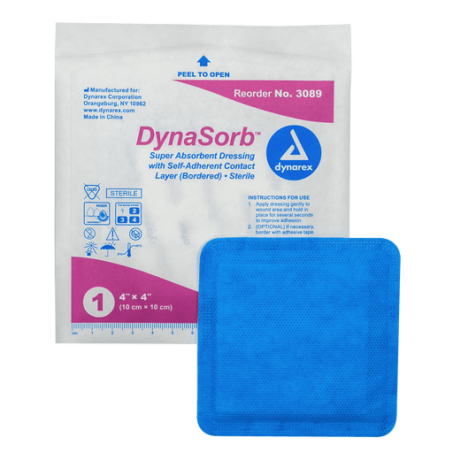 DynaSorb - Super Absorbent Dressing, Self-Adherent, 6" x 6", 12/10/cs | Quantity - 1x CS