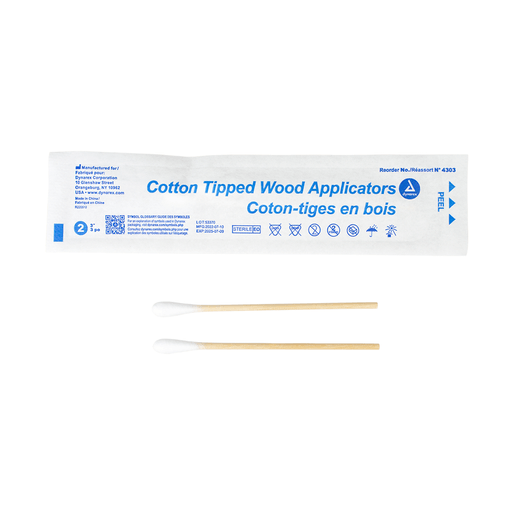 Cotton Tipped Wood Applicators - Non-Sterile, 6", 10/1000/cs | Quantity - 1x CS