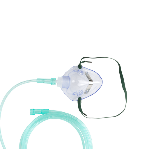 O2 Medium-Concentration Elongated Mask w/ 7' (2.1 m) tub, Pediatric/Universal Connector, 50/cs | Quantity - 1x CS