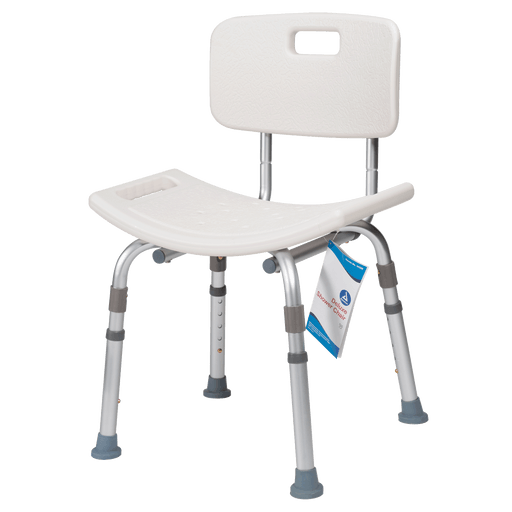 Deluxe Shower Chair w/ Back, White, 1pc/bx,4bx/cs | Quantity - 1x CS