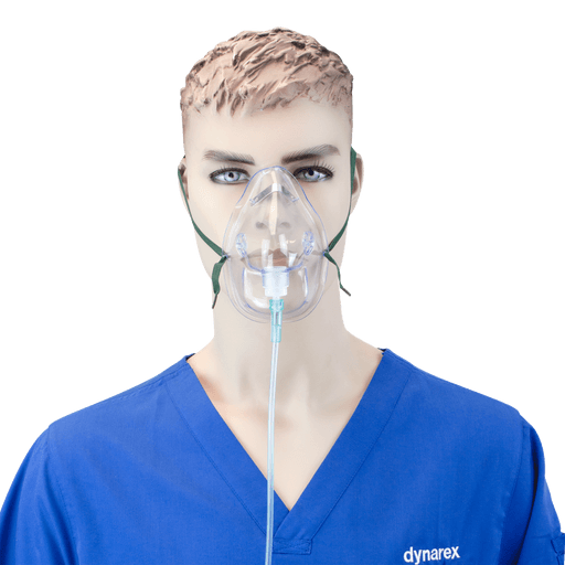 O2 Medium-Concentration Elongated Mask w/ 7' (2.1 m) tub, Pediatric/Universal Connector, 50/cs | Quantity - 1x CS