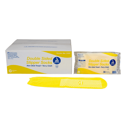 Double Sided Slipper Socks, 4XL, Yellow, 48/cs | Quantity - 1x CS