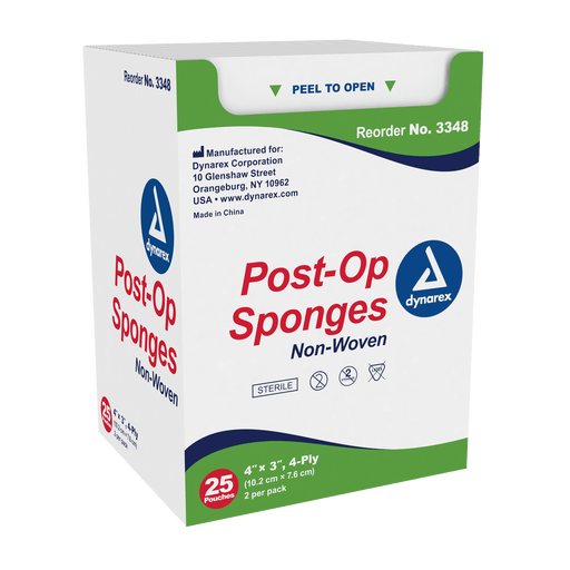 Post-op Sponge - Sterile 2's, 4" x 4" 4 Ply, 24/25/cs | Quantity - 1x CS