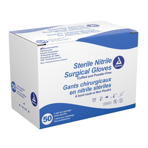 Nitrile Sterile Surgical Gloves, Pairs, Size 9.0, 4/50/cs | Quantity - 1x CS