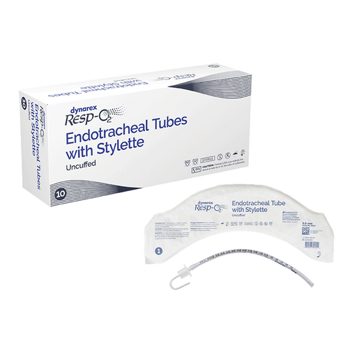 Endotracheal Tubes w/ Stylette - Uncuffed, 5.0 mm, 10/bx | Quantity - 1x BOX