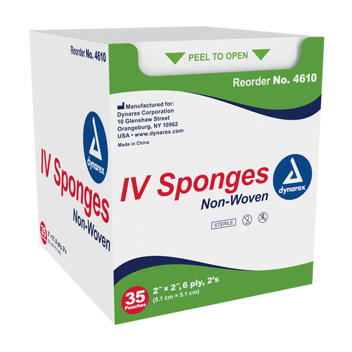 IV Sponge, 2" x 2" 6 Ply 2's, 20/35/cs | Quantity - 1x CS