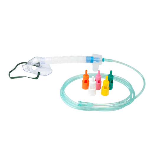 Venturi Adjustable Dial Elongated Mask w/ 7' (2.1 m) tubing, Pediatric, Standard Connector, 50/cs | Quantity - 1x CS