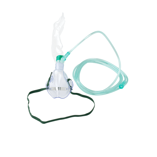 O2 High-Concentration Elongated Mask w/ 7' (2.1 m) tubin, Pediatric/Standard Connector, 50/cs | Quantity - 1x CS