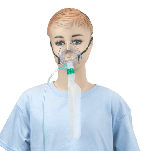 O2 High-Concentration Elongated Mask w/ 7' (2.1 m) tubin, Pediatric/Standard Connector, 50/cs | Quantity - 1x CS