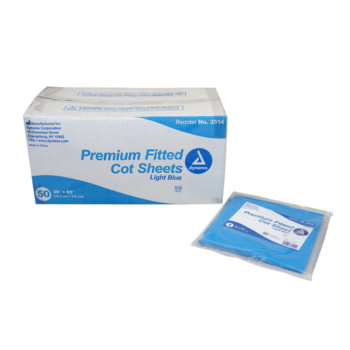 Heavy Duty Fitted Cot Sheet, 30" x 73", White, 50/cs | Quantity - 1x CS