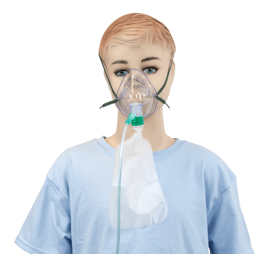 O2 High-Concentration Elongated Mask w/ 7' (2.1 m) tubin, Pediatric/Standard Connector, 50/cs | Quantity - 1x CS