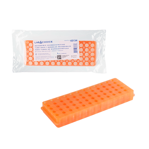 Reversible Microcentrifuge Tube Rack, 60 Holes, Orange, 50/1/cs | Quantity - 1x CS