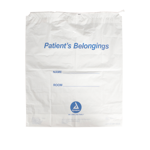 Patient Belonging Bag - Drawstring, 20" x 20" x 4", Clear, 250/cs | Quantity - 1x CS