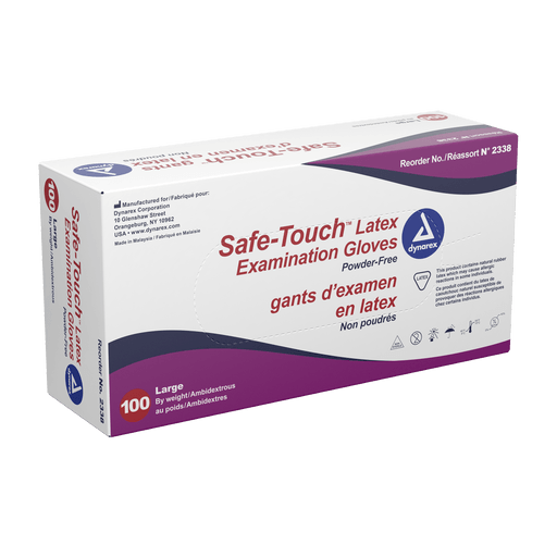 Safe-Touch Latex Exam Gloves, X-Large, Powder-Free, 10/100/cs | Quantity - 1x CS
