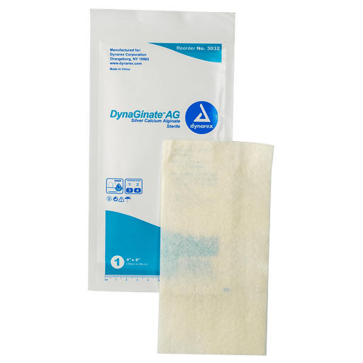 DynaGinate AG - Silver Calcium Alginate Dressing, 4" x 5", 10/10/cs | Quantity - 1x CS