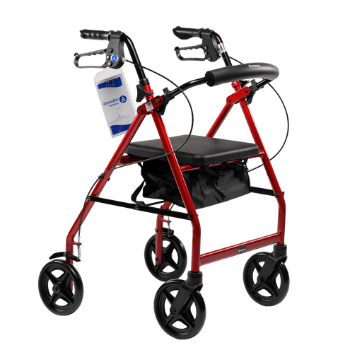 DynaGo Quad 8 - Aluminum Rollator w/ 7.5" Wheels, Red, 1pc/cs | Quantity - 1x CS