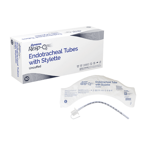 Endotracheal Tubes w/ Stylette - Uncuffed, 5.0 mm, 10/bx | Quantity - 1x BOX