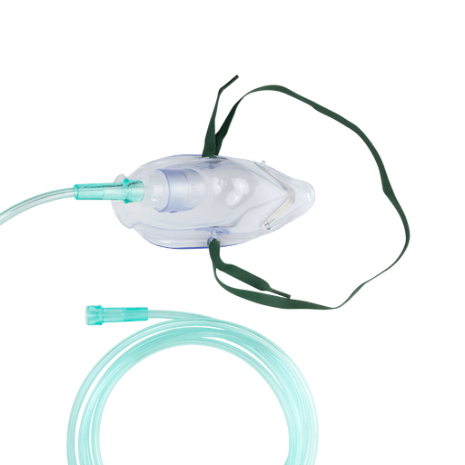 O2 Medium-Concentration Elongated Mask w/ 7' (2.1 m) tub, Pediatric/Universal Connector, 50/cs | Quantity - 1x CS