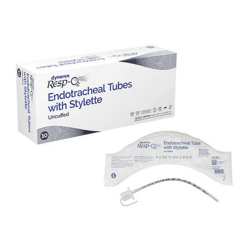 Endotracheal Tubes w/ Stylette - Uncuffed, 5.0 mm, 10/bx | Quantity - 1x BOX