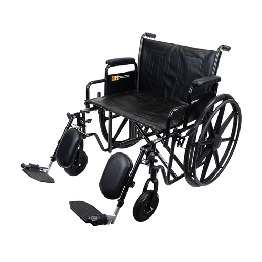 Bariatric Wheelchair - 24" x 18" w/ Desk Arm Elevating Leg R, Silver Vein, 1pc/cs | Quantity - 1x CS