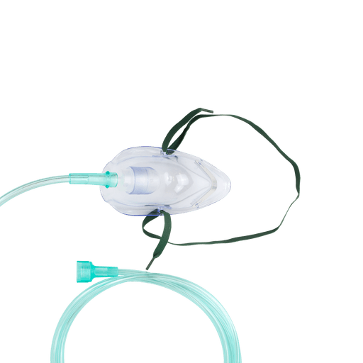 O2 Medium-Concentration Elongated Mask w/ 7' (2.1 m) tub, Pediatric/Universal Connector, 50/cs | Quantity - 1x CS