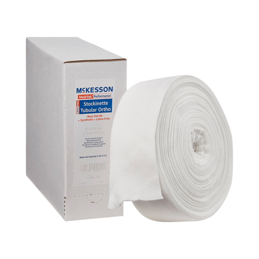 McKesson White Polyester Tubular Stockinette, 3 Inch x 25 Yard | Quantity - 1x CS