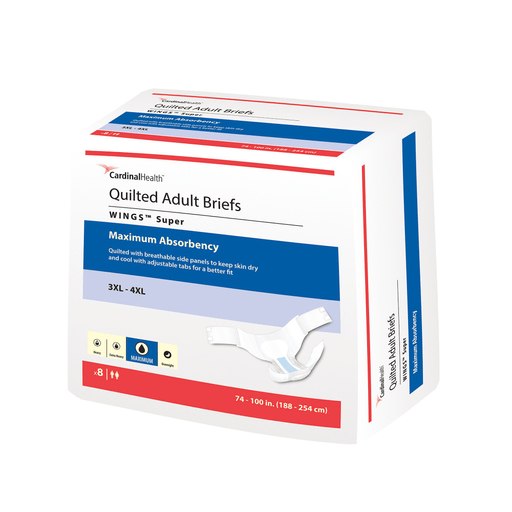 Wings Unisex Adult Incontinence Brief, Tab Closure, 3X-Large, Heavy Absorbency | Quantity - 1x CS