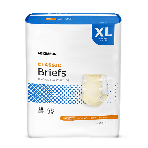 McKesson Classic Light Absorbency Incontinence Brief, Extra Large | Quantity - 1x CS