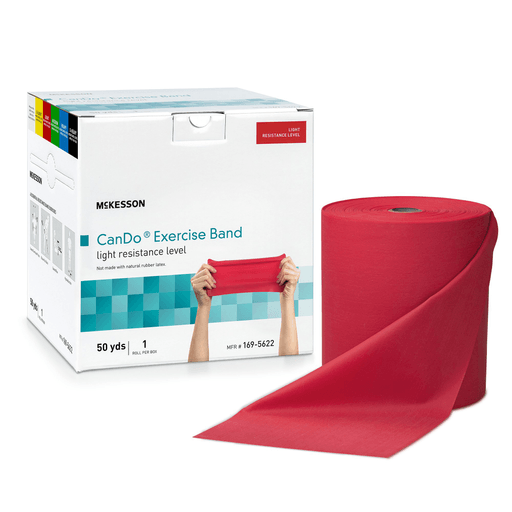 McKesson CanDo® Exercise Light Resistance Band, Red, 5 Inch x 50 Yard | Quantity - 1x EA