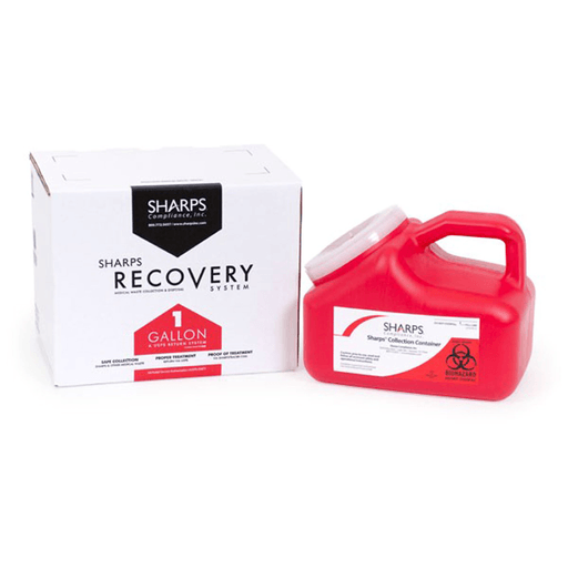 Mail System® Pro-Tec® Mailback Sharps Collector, 1 Gallon, 9 x 6 x 7½ Inch | Quantity - 1x EA