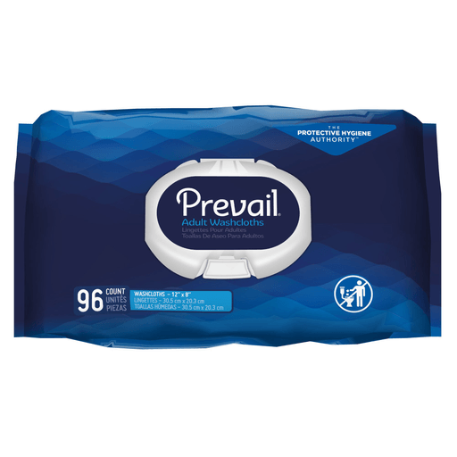 Prevail Adult Washcloths, Soft Pack, Aloe, Vitamin E, 8 x 12 Inch | Quantity - 1x PK