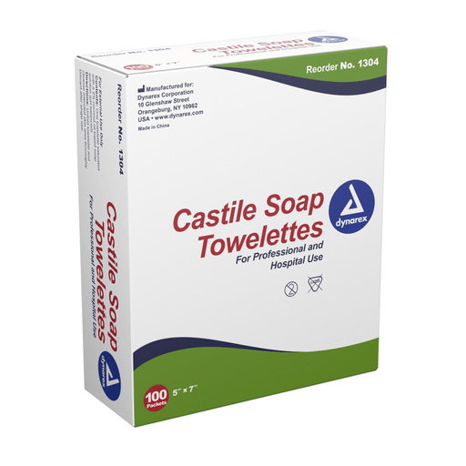 dynarex® Scented Castile Soap Towelettes, Individual Packets | Quantity - 1x CS