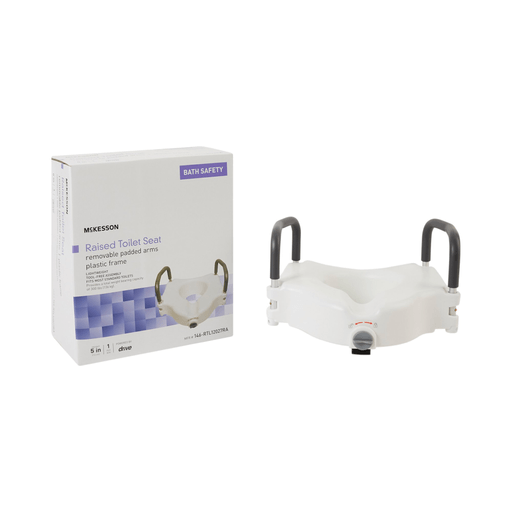 McKesson Raised Toilet Seat, 5-Inch Height, White | Quantity - 1x EA