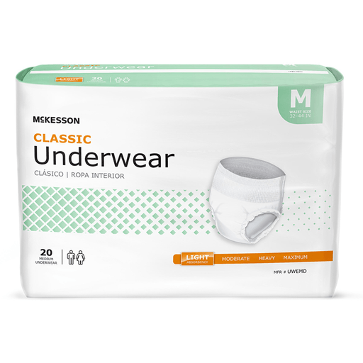 McKesson Classic Light Absorbency Incontinence Underwear, Medium | Quantity - 1x CS