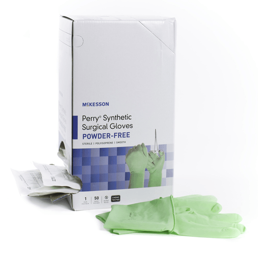 McKesson Perry® Performance Plus Polyisoprene Surgical Glove, Size 7, Green | Quantity - 1x BX